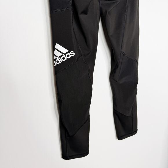 Adidas Womens Small S Black AeroReady Logo Leggings with Side Pocket Athletic - Picture 6 of 8